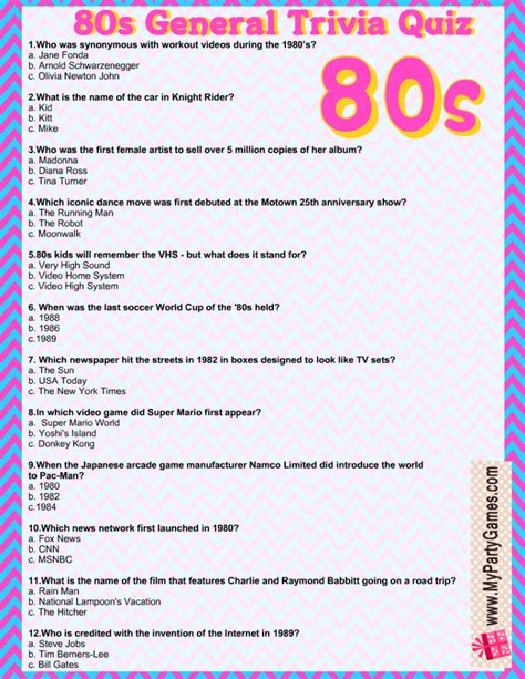 80 trivia questions with answers|80s music quiz questions and answers uk.